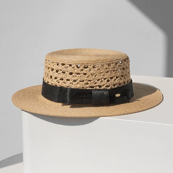 BRIAR silk-linen boater