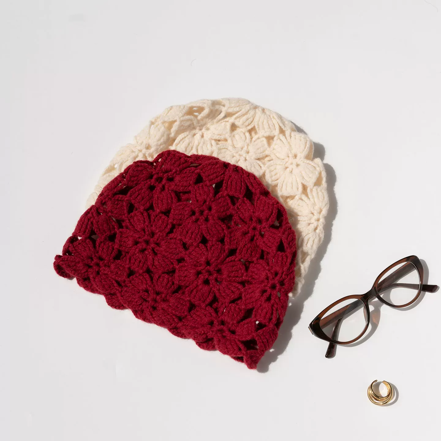 AERIE — Pure wool pointelle hat